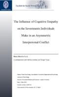 The influence of cognitive empathy on the investments individuals make in interpersonal conflict