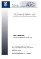 Bold statements: Do they impress or not?: The influence of bolding relevant information on résumés