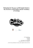 Welcoming the 'Thesaurus of Old English Statistics': The Thesaurus of 'Old English' and the Vocabulary of Greetings