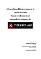 Seksueel geweld tegen vrouwen in conflictsituaties vanuit een feministisch Antropologisch perspectief