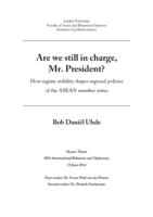 Are we still in charge, Mr. President? How regime stability shapes regional policies of the ASEAN member states