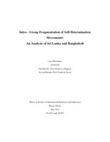 Intra - Group Fragmentation of Self-Determination Movements: An Analysis of Sri Lanka and Bangladesh
