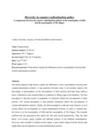 Diversity in counter-radicalisation policy: A comparison between the counter radicalisation policies of the municipality of Delft and the municipality The Hague