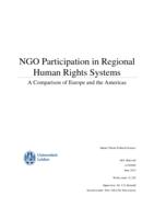 NGO participation in regional human rights systems. A comparison of Europe and the Americas