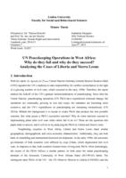 UN peacekeeping operations in West Africa: Why do they fail and why do they succeed? Analyzing the cases of Liberia and Sierra Leone
