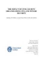 The impact of civil society organizations on land tenure security. Analyzing CSO influence on land tenure policies in India and Cambodia