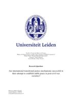 Are international transitional justice mechanisms successful in their attempt to establish stable peace in post-civil war societies?