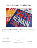 Samenleven na de scheiding: Hoe het Verenigd Koninkrijk zich na de ‘Brexit’ opstelt ten aanzien van de Europese Unie in het kader van transparantie, concertatie en representatie