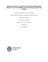 Soldiers of fortune? The American post-cold war political debate about the use of private military companies during Operation Iraqi Freedom