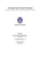 Anticipating the Great Recession: How financial companies could have warned us about the last financial crisis