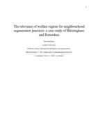 The relevance of welfare regime for neighbourhood regeneration practices: a case study of Birmingham and Rotterdam