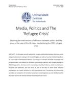 Media, Politics and the Refugee Crisis