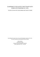 Vulnerability for autistic traits in boys with Klinefelter syndrome (47, XXY): The role of executive functioning and Theory of Mind