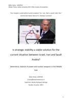 Is strategic stability a viable solution for the current situation between Israel, Iran and Saudi Arabia?