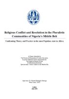 Religious Conflict and Resolution in the Pluralistic Communities of Nigeria's Middle Belt