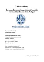 European Economic Integration and Countries in Transition: Lessons from Portugal