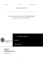 Civil Society Participation in EU Policy-Making ‘Greening’ in the 2013 CAP Reform