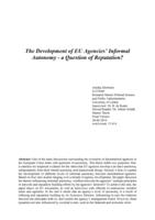 The Development of EU Agencies’ Informal Autonomy - a Question of Reputation?