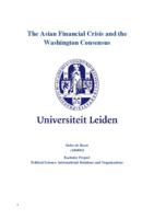 The Asian financial crisis and the Washington consensus