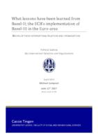 What lessons have been learned from Basel-II: The ECB’s implementation of Basel-III in the Euro-area