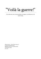 "Voilà la guerre!": een onderzoek naar de persoonlijke ervaringen van militairen uit de Atjeh-oorlog.