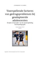 Voorspellende factoren van gedragsproblemen bij geadopteerde adolescenten