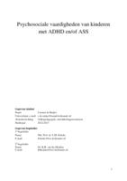 Psychosociale vaardigheden van kinderen met ADHD en/of ASS