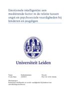 Emotionele intelligentie: een mediërende factor in de relatie tussen angst en psychosociale vaardigheden bij kinderen en jeugdigen