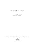 Slavery in Dutch Colombo: A social history