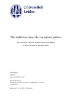 The multi-level interplay in asylum politics. The case of the Christian asylum seekers from Turkey in West Germany in the early 1980s