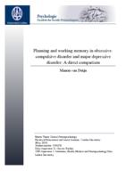 Planning and working memory in obsessive-compulsive disorder and major depressive disorder: A direct comparison