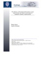 The influence of first-degree family history on gray matter atrophy and cognitive performance in Alzheimer’s disease: A clinical profile