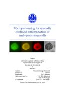 Micropatterning for spatially confined differentiation of embryonic stem cells