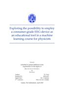 Exploring the possibility to employ a consumer-grade EEG-device as an educational tool in a machine learning course for physicists