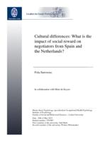 Cultural differences: What is the impact of social reward on negotiators from Spain and the Netherlands?