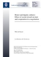 Honor and dignity cultures: Effect of social reward on trust and cooperation in a negotiation