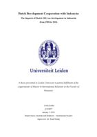 Dutch Development Cooperation with Indonesia - The Impacts of Dutch ODA on Development in Indonesia from 1998 to 2016