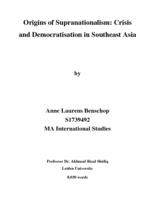 Origins of Supranationalism: Crisis and Democratisation in Southeast Asia