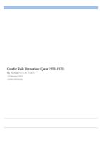 Gender Role Formation- Qatar 1950-1970.
