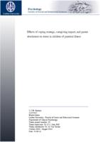 Effects of coping strategy, caregiving impact, and parent attachment on stress in children of parental illness