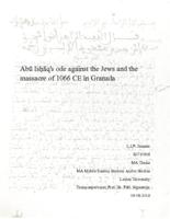 Abū Isḥāq's ode against the Jews and the massacre of 1066 CE in Granada