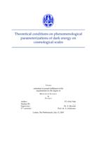 Theoretical conditions on phenomenological parameterizations of dark energy on cosmological scales