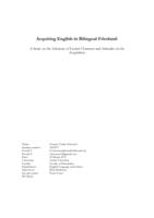 Acquiring English in Bilingual Friesland: A Study on the Influence of Lexical Closeness and Attitudes on the Acquisition