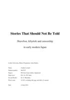 Stories That Should Not Be Told: sharebon, kibyoshi and censorship in early modern Japan