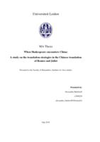 When Shakespeare encounters China: A study on the translation strategies in the Chinese translation of Romeo and Juliet