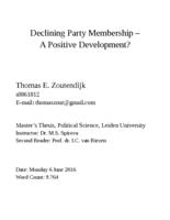 Declining party membership: A positive development?