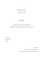 The road to democracy or mission impossible? An analysis of UN mediation in Myanmar between 1992-2013