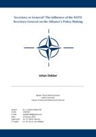 Secretary or General? The Influence of the NATO Secretary General on the Alliance’s Policy Making