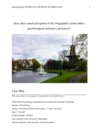 How does visual perception of the Singelpark Leiden affect psychological and restorative processes