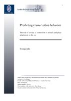 Predicting conservation behavior: The role of a sense of connection to animals and place attachment to the zoo